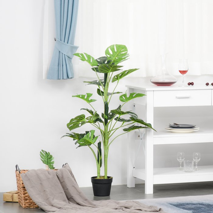 The Range | Outsunny 100cm Artificial Monstera Tree - Green Outsunny 100cm Artificial Monstera Tree - Green