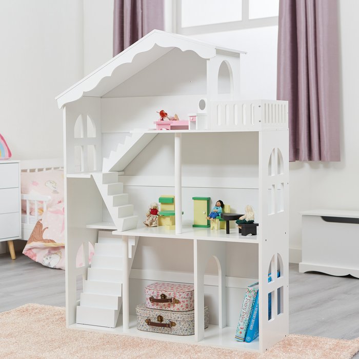 The Range | Liberty House Toys Liberty House Toys White Dolls House Bookshelf with Balcony Liberty House Toys Liberty House Toys White Dolls House Bookshelf with Balcony