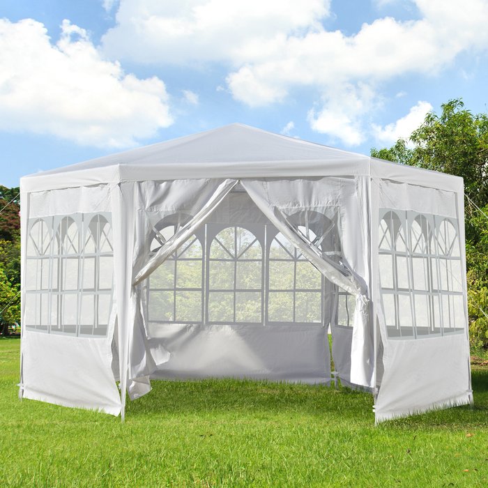 The Range | Outsunny Outsunny 4 X 3.35M Patio Gazebo Canopy Garden Tent Steel Frame - Grey Outsunny Outsunny 4 X 3.35M Patio Gazebo Canopy Garden Tent Steel Frame - Grey