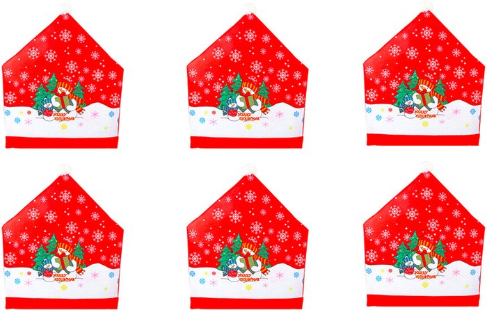 The Range | Christmas Dining Chair Covers - Red / Snowman / 6 Christmas Dining Chair Covers - Red / Snowman / 6