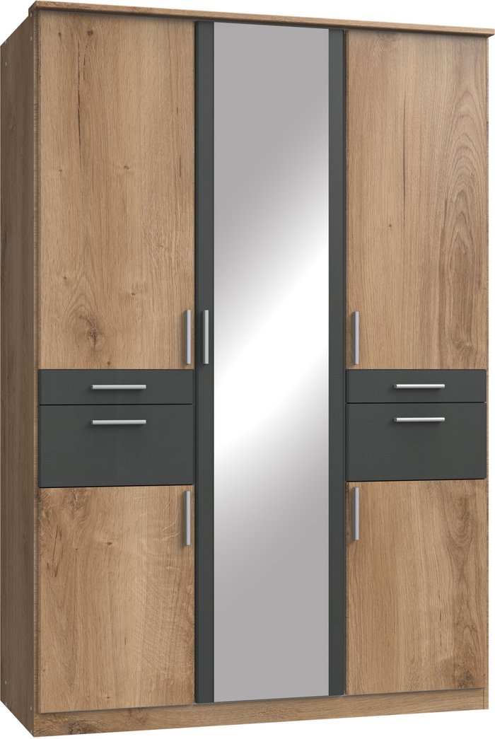 The Range | Tjs Koblenz Planked Oak 3 Door Wardrobe - Oak Tjs Koblenz Planked Oak 3 Door Wardrobe - Oak