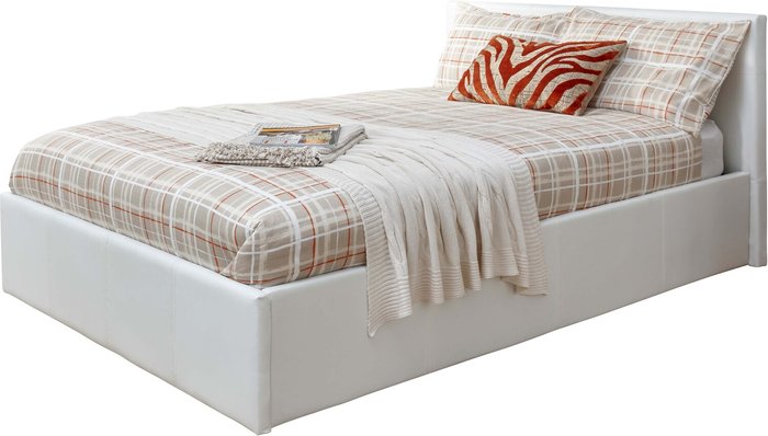 The Range | GFW End Lift Ottoman Bed - White PU / King GFW End Lift Ottoman Bed - White PU / King