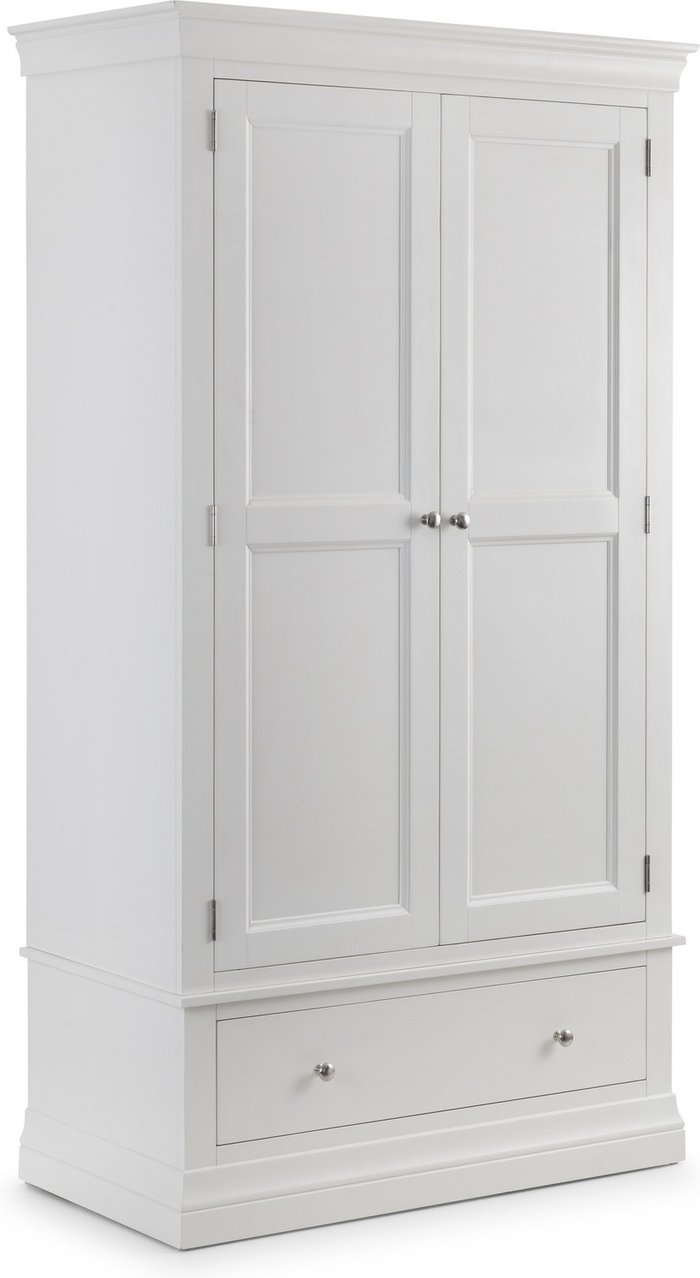 The Range | Julian Bowen Clermont 2 Door 1 Drawer Wardrobe - Surf White - Surf White Julian Bowen Clermont 2 Door 1 Drawer Wardrobe - Surf White - Surf White
