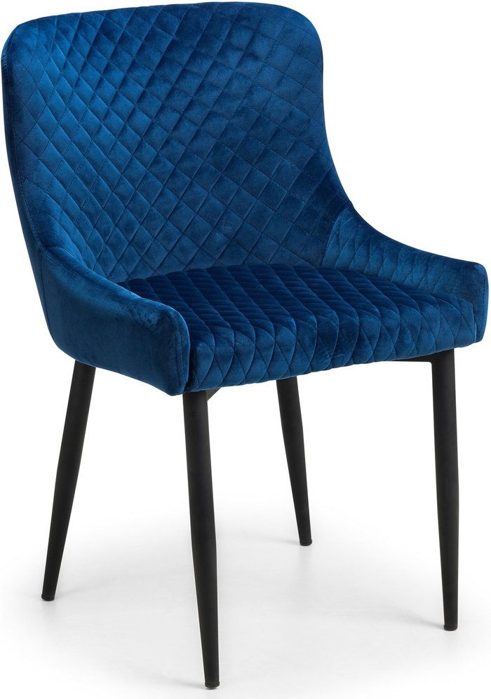 The Range | Julian Bowen Set Of 2 Luxe Velvet Dining Chairs - Blue - Blue Julian Bowen Set Of 2 Luxe Velvet Dining Chairs - Blue - Blue
