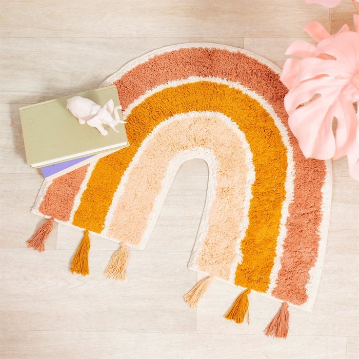 The Range | SB Earth Rainbow Rug With Tassels - Multicolour SB Earth Rainbow Rug With Tassels - Multicolour