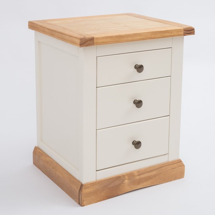 The Range | Cabinet Bits Trevi 3 Drawer Bedside Cabinet - White / Brass Cabinet Bits Trevi 3 Drawer Bedside Cabinet - White / Brass