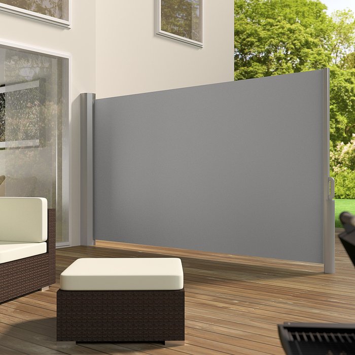 The Range | TECTAKE Tectake Garden Privacy Screen With Rectractable Mechanism Grey TECTAKE Tectake Garden Privacy Screen With Rectractable Mechanism Grey