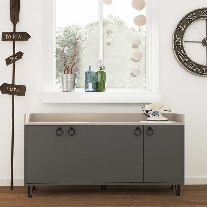The Range | Decortie Dea Console Sideboard Display Unit Table - Anthracite Grey Decortie Dea Console Sideboard Display Unit Table - Anthracite Grey