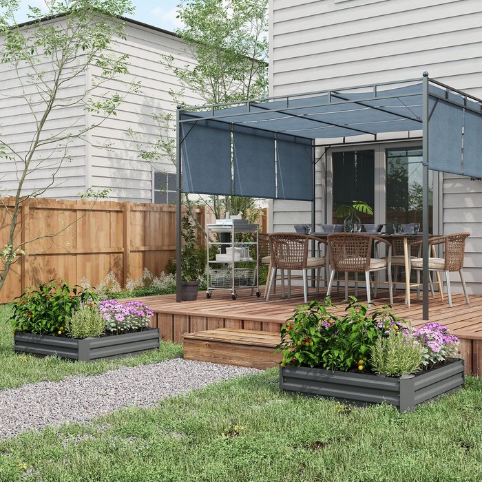 The Range | Outsunny Set of 2 Raised Garden Bed Elevated Planters Box - Dark Grey Outsunny Set of 2 Raised Garden Bed Elevated Planters Box - Dark Grey