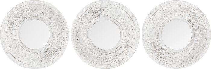 The Range | Set of 3 Distressed White Filigree Mirrors - White Set of 3 Distressed White Filigree Mirrors - White