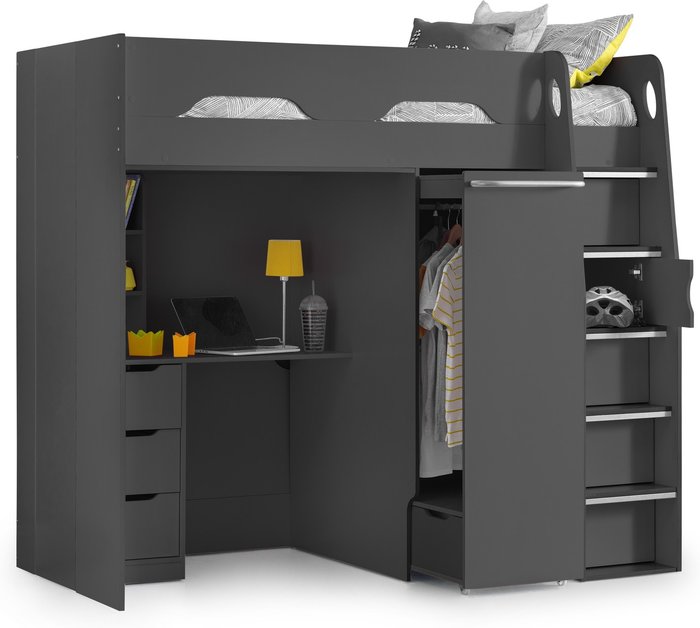 The Range | Julian Bowen Pegasus High Sleeper - Anthracite Julian Bowen Pegasus High Sleeper - Anthracite