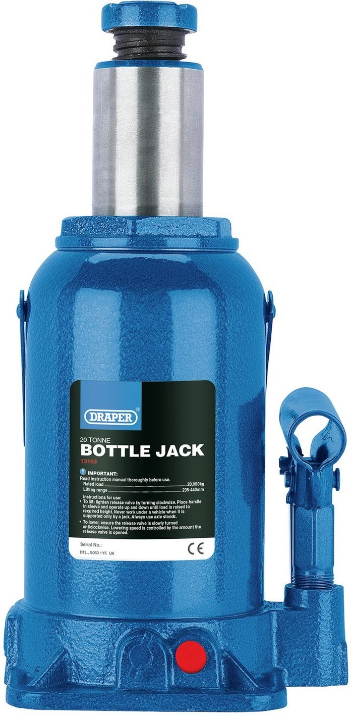 The Range | Draper Draper Hydraulic Bottle Jack (20 Tonne) Draper Draper Hydraulic Bottle Jack (20 Tonne)