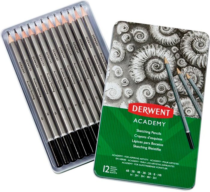 The Range | Derwent Pack of Derwent Academy Sketching Pencils - 12 Derwent Pack of Derwent Academy Sketching Pencils - 12