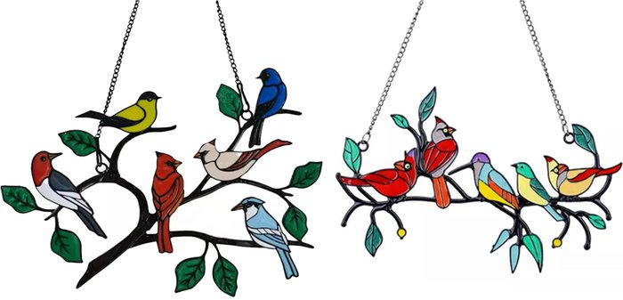 The Range | 5 or 6 Birds on Branch Hanging Decoration - Multicolour / N/Acm 5 or 6 Birds on Branch Hanging Decoration - Multicolour / N/Acm