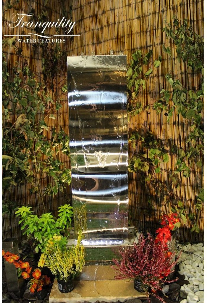 The Range | Tranquility Tranquility Small Stainless Steel Wave Solar Powered Water Feature Tranquility Tranquility Small Stainless Steel Wave Solar Powered Water Feature