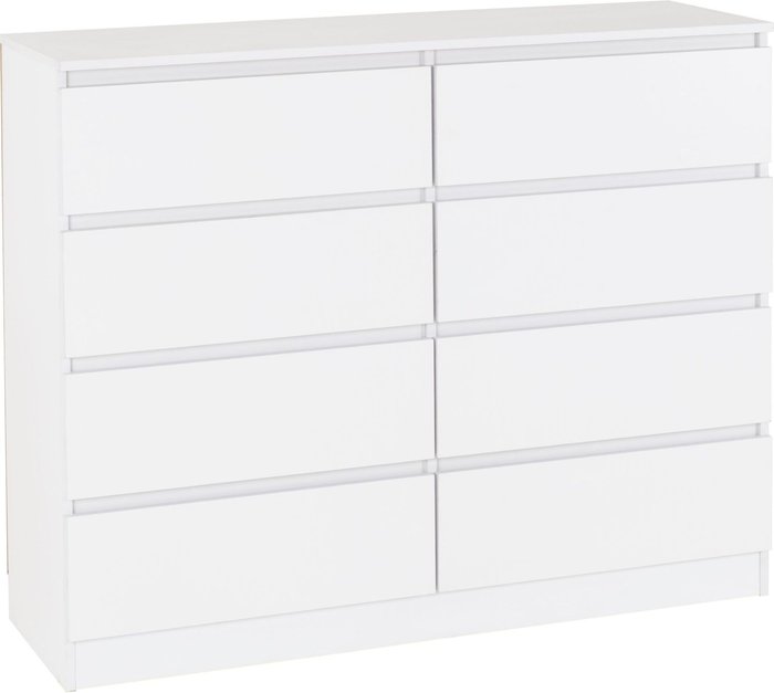 The Range | Seconique Malvern 8 Drawer Chest - White Seconique Malvern 8 Drawer Chest - White