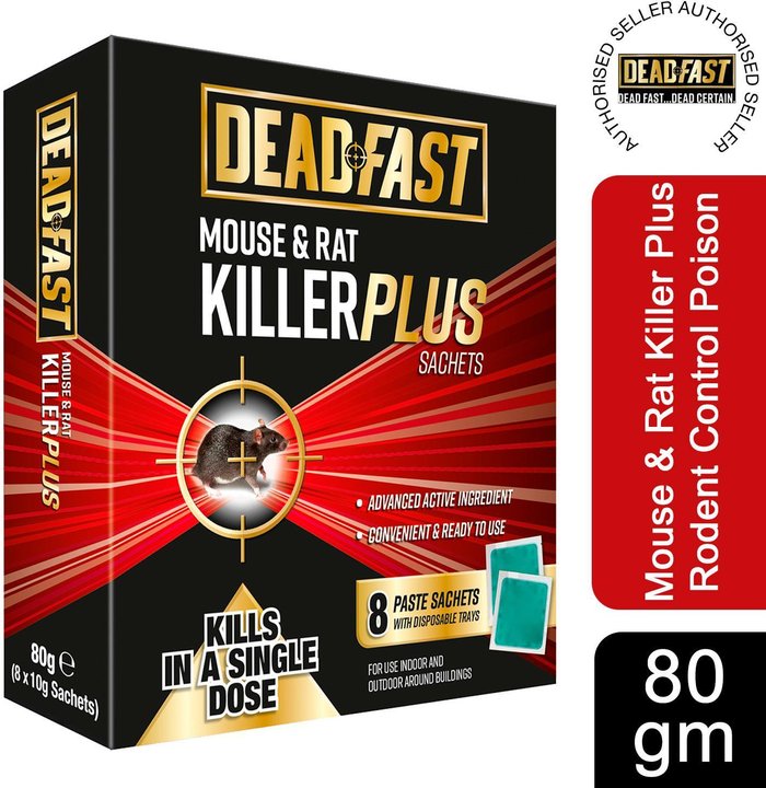 The Range | Deadfast Mouse And Rat Killer Plus Rodent Control Poison 8 Sachets Deadfast Mouse And Rat Killer Plus Rodent Control Poison 8 Sachets