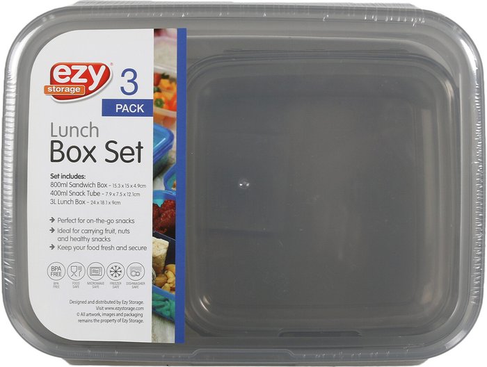 The Range | Ezy Storage Pack of 3 Lunch Containers Ezy Storage Pack of 3 Lunch Containers