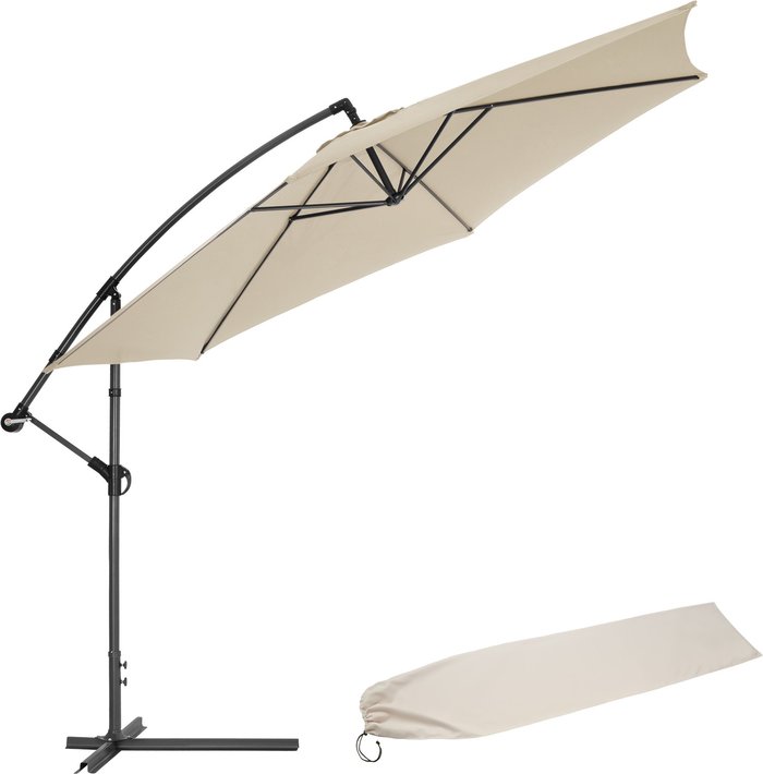 The Range | TECTAKE Tectake Cantilever Parasol 350cm With Protective Sleeve Cream TECTAKE Tectake Cantilever Parasol 350cm With Protective Sleeve Cream