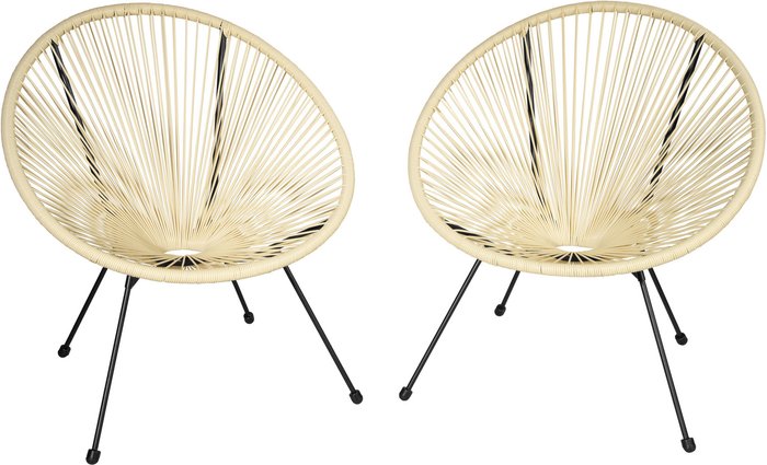 The Range | TECTAKE Tectake Gabriella Chairs In Retro Style Set Of 2 Cream TECTAKE Tectake Gabriella Chairs In Retro Style Set Of 2 Cream