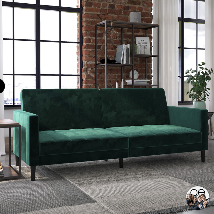 The Range | Queer Eye Liam Velvet Clic Clac Sofa Bed Green Green Queer Eye Liam Velvet Clic Clac Sofa Bed Green Green