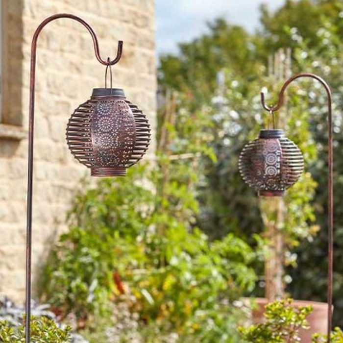 The Range | Garden Greatness 2 Pack Forli Flaming Lanterns With Hooks - Black Garden Greatness 2 Pack Forli Flaming Lanterns With Hooks - Black