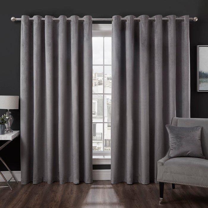 The Range | Divante Vermont Velvet Blackout Curtains - Charcoal / 229cm Divante Vermont Velvet Blackout Curtains - Charcoal / 229cm