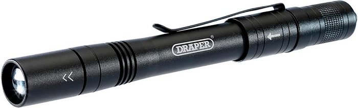 The Range | Draper Draper LED Rechargeable Aluminium Penlight Black Draper Draper LED Rechargeable Aluminium Penlight Black
