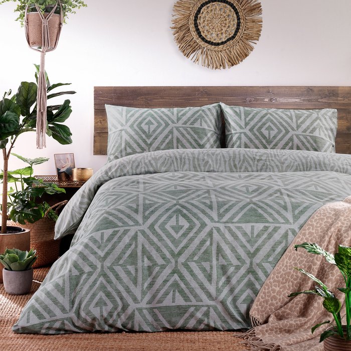 The Range | furn Furn. Tanza Single Duvet Cover Set Cotton Polyester Sage furn Furn. Tanza Single Duvet Cover Set Cotton Polyester Sage