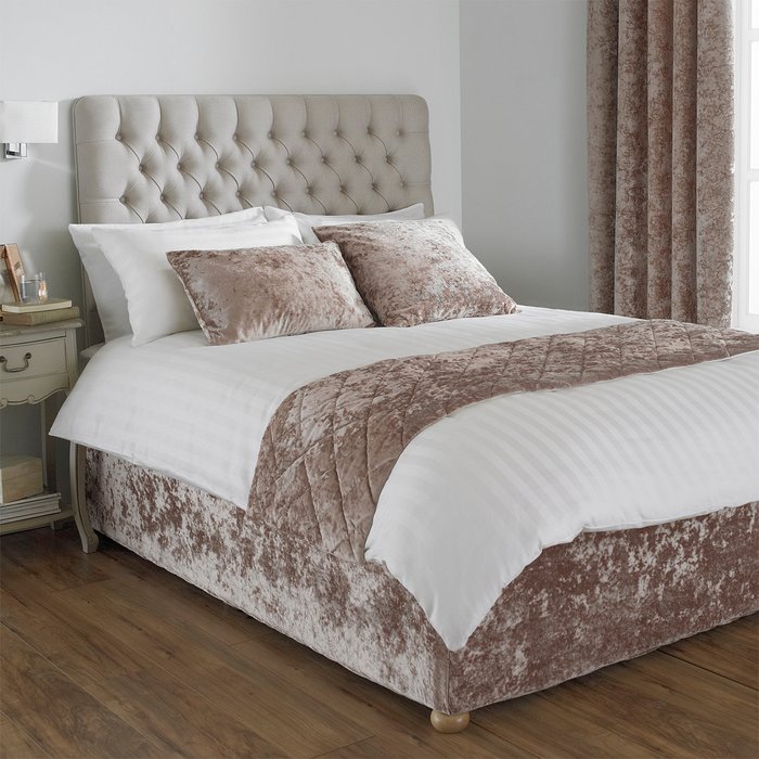 The Range | Paoletti Paoletti Verona Crushed Velvet Bed Runner Polyester Oyster Paoletti Paoletti Verona Crushed Velvet Bed Runner Polyester Oyster