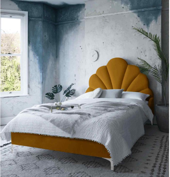 The Range | Hendo Bed Super King Plush Velvet Mustard Hendo Bed Super King Plush Velvet Mustard