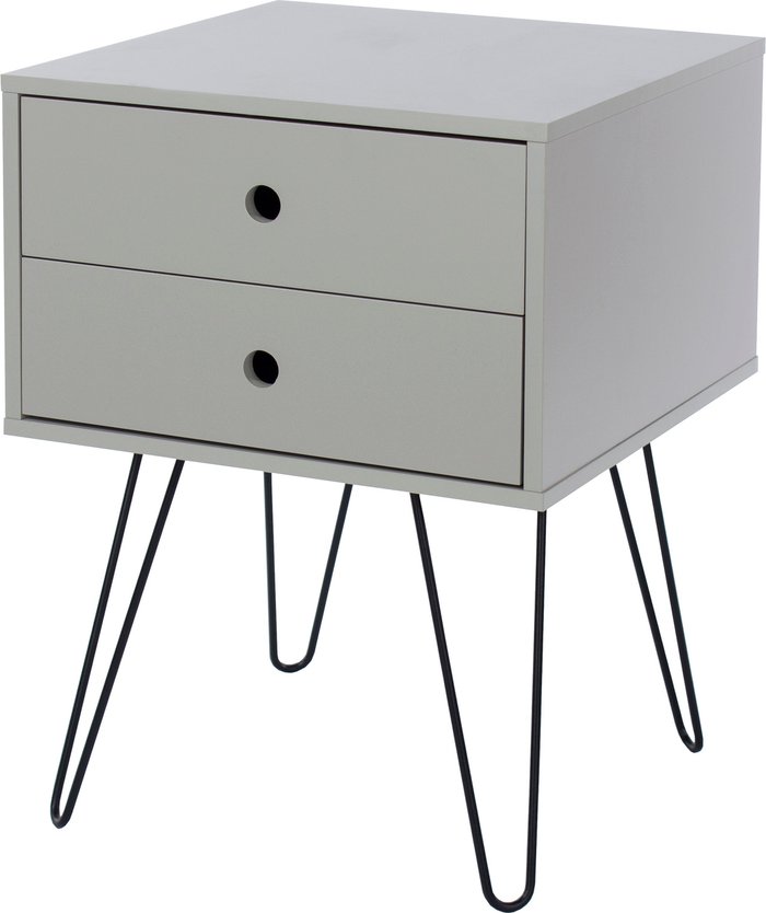 The Range | Core Products Telford 2 Drawer Bedside Cabinet - Light Grey Core Products Telford 2 Drawer Bedside Cabinet - Light Grey