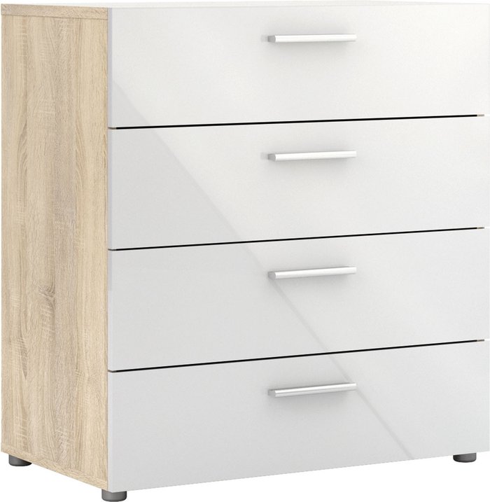 The Range | Furniture To Go Pepe Chest of Four Drawers - Oak and White Furniture To Go Pepe Chest of Four Drawers - Oak and White