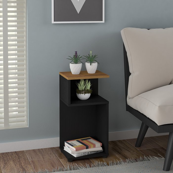 The Range | Seconique Naples Plant Stand Side Table - Black Pine Seconique Naples Plant Stand Side Table - Black Pine