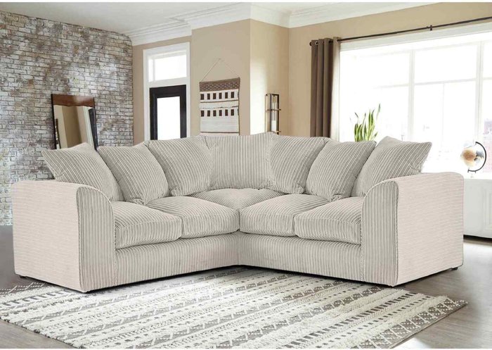 The Range | Simply Eleganza Florina 2c2 Modern Jumbo Cord Corner Sofa - Cream Simply Eleganza Florina 2c2 Modern Jumbo Cord Corner Sofa - Cream