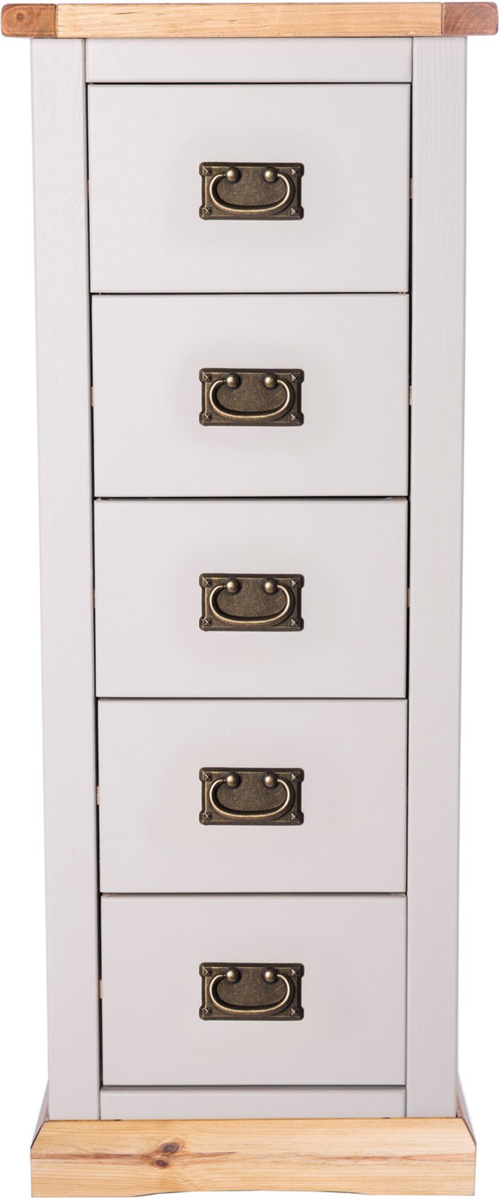 The Range | Cabinet Bits Bomporto 5 Drawer Narrow Chest - Grey / Brass / Drop Cabinet Bits Bomporto 5 Drawer Narrow Chest - Grey / Brass / Drop