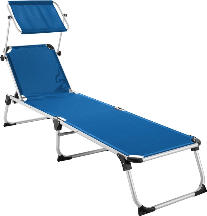 The Range | TECTAKE Tectake Sun Lounger Aurelie With 6 Step Adjustable Aluminium Frame Blue TECTAKE Tectake Sun Lounger Aurelie With 6 Step Adjustable Aluminium Frame Blue