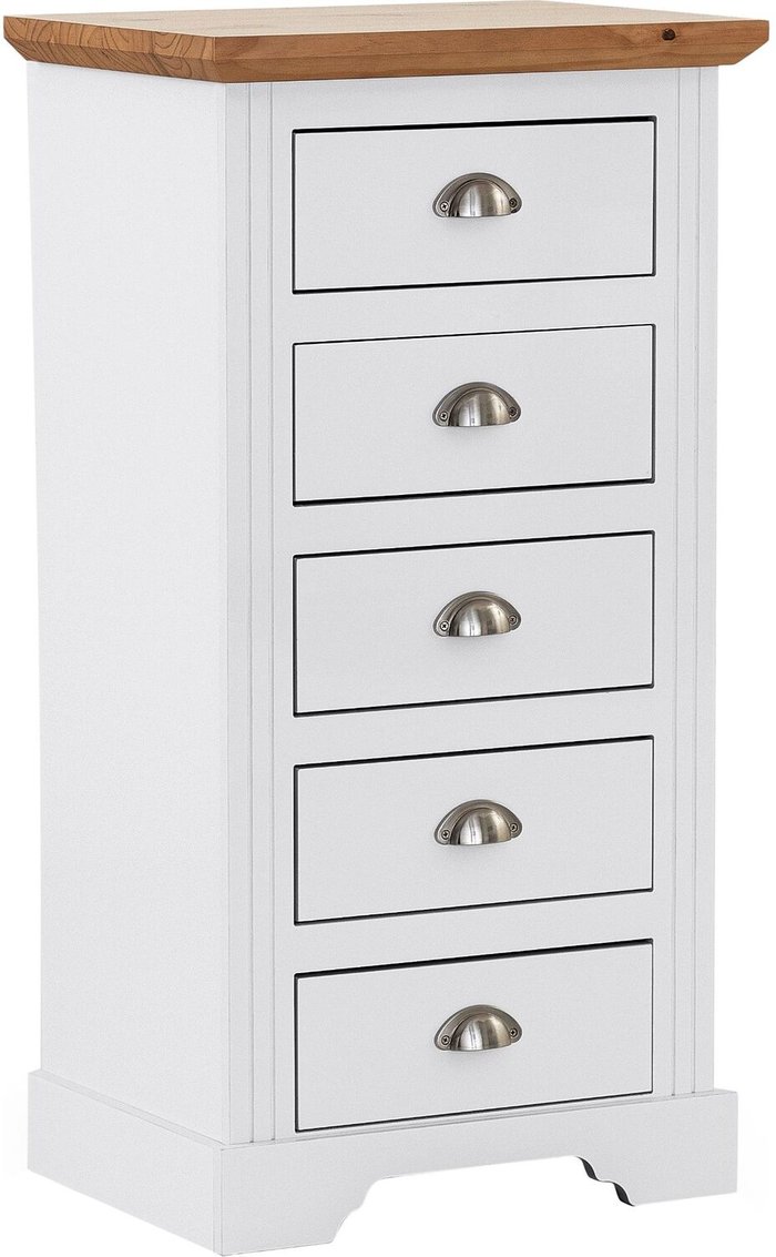 The Range | Seconique Toledo 5 Drawer Narrow Chest - White Seconique Toledo 5 Drawer Narrow Chest - White