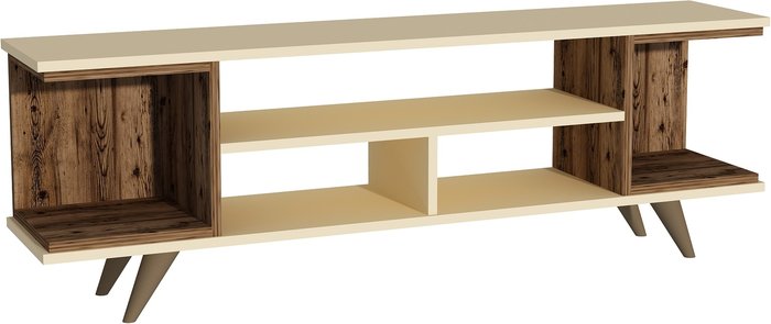 The Range | Destina Home Whalen TV Stand with Open Shelves - Light Walnut - Beige Destina Home Whalen TV Stand with Open Shelves - Light Walnut - Beige
