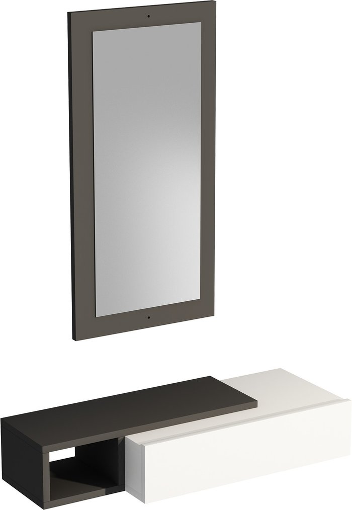 The Range | Destina Home Maria Dresuar with Drawer, Mirror - Anthracite - White Destina Home Maria Dresuar with Drawer, Mirror - Anthracite - White
