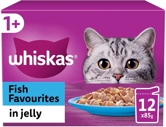 The Range | Whiskas Whiskas 1+ Pouches in Jelly - Fish Favourites / 12 Whiskas Whiskas 1+ Pouches in Jelly - Fish Favourites / 12