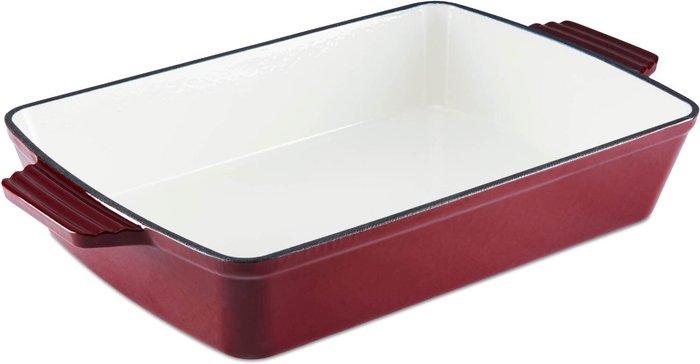 The Range | Barbary & Oak Barbary & Oak 39cm Cast Iron Roaster - Red Barbary & Oak Barbary & Oak 39cm Cast Iron Roaster - Red