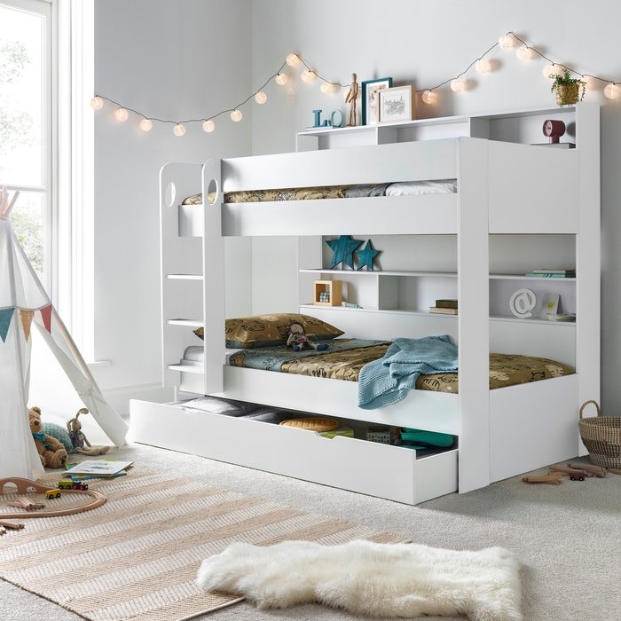 The Range | Bedmaster Olly White Storage Bunk Bed - White / 160kg / Orthopaedic Mattresses Bedmaster Olly White Storage Bunk Bed - White / 160kg / Orthopaedic Mattresses