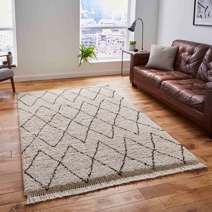 The Range | Dunelm Boho 8280 Rug Beige and Black Dunelm Boho 8280 Rug Beige and Black