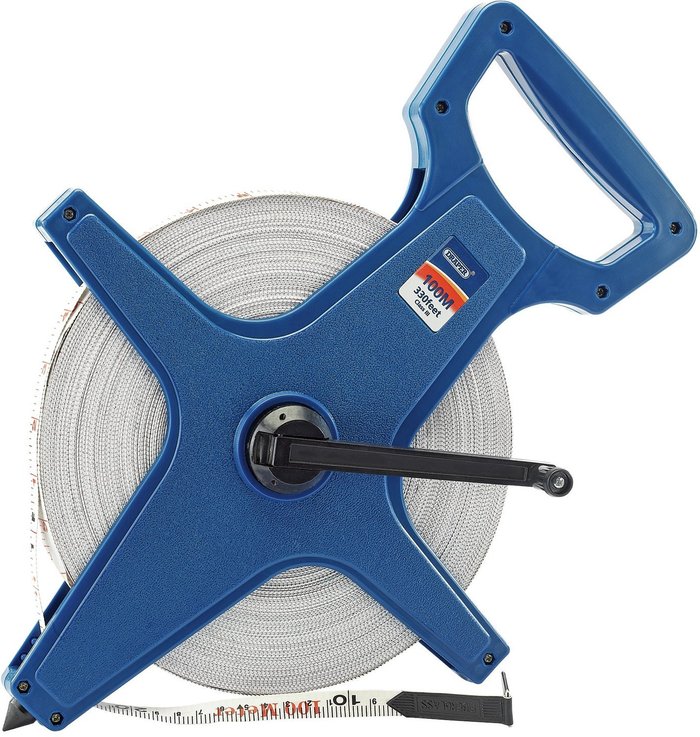 The Range | Draper Draper Fibreglass Surveyors Tape Measure Imperial & Metric 330ft / 100m 13mm Draper Draper Fibreglass Surveyors Tape Measure Imperial & Metric 330ft / 100m 13mm