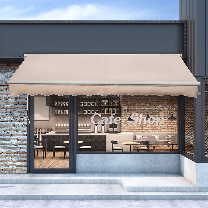 The Range | Outsunny Retractable Manual Awning - Beige Outsunny Retractable Manual Awning - Beige