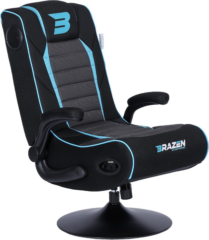 The Range | BraZen BraZen Serpent 2.1 Bluetooth Surround Sound Gaming Chair - Blue BraZen BraZen Serpent 2.1 Bluetooth Surround Sound Gaming Chair - Blue