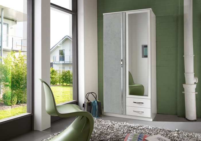 The Range | Tjs Duo Grey 2 Door Wardrobe - White and Grey Tjs Duo Grey 2 Door Wardrobe - White and Grey