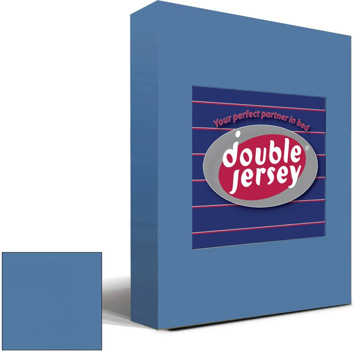 The Range | Double Jersey 90x200x32 cm Double Jersey - Cotton Fitted Sheets - Jeans Blue / Blue Double Jersey 90x200x32 cm Double Jersey - Cotton Fitted Sheets - Jeans Blue / Blue