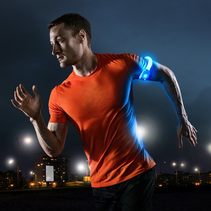 The Range | Ultra LED Running Armbands Light Up Jogging Bans Hi Vis - Blue Ultra LED Running Armbands Light Up Jogging Bans Hi Vis - Blue